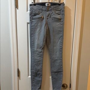 PAIGE Indio Zip Gray Denim Jeans